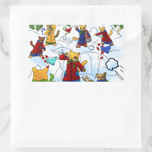 Sticker Rectangulaire Noël Snowball Fats (Sac)