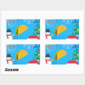 Sticker Rectangulaire noël taco emoji (Feuille)