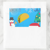 Sticker Rectangulaire noël taco emoji (Sac)