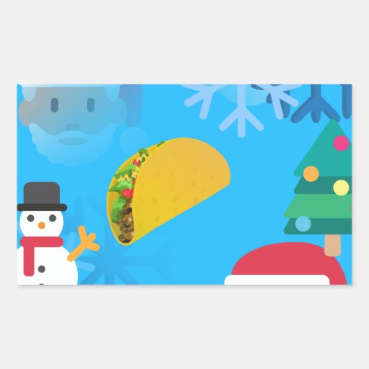 Sticker Rectangulaire noël taco emoji (Devant)