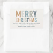 Sticker Rectangulaire Noël terre cuite bleu typographie moderne (Sac)