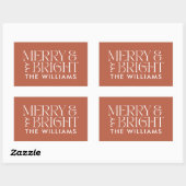 Sticker Rectangulaire Noël terre cuite moderne élégant simple (Feuille)