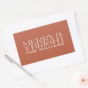 Sticker Rectangulaire Noël terre cuite moderne élégant simple