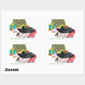 Sticker Rectangulaire Noël Terrier Écossais Dodo (Feuille)