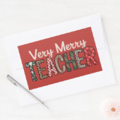 Sticker Rectangulaire Noël Très Joyeux Professeur Leopard Arbre (Enveloppe)