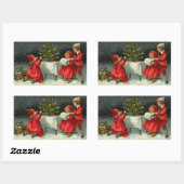 Sticker Rectangulaire Noël vintage (Feuille)