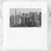 Sticker Rectangulaire Noir blanc New York City Skyline (Sac)