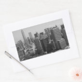 Sticker Rectangulaire Noir blanc New York City Skyline (Enveloppe)