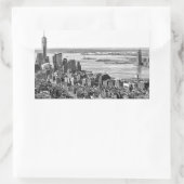 Sticker Rectangulaire Noir blanc New York City Skyline (Sac)