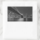Sticker Rectangulaire Noir blanc New York City Skyline (Sac)