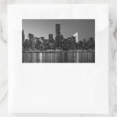 Sticker Rectangulaire Noir Blanc New York City Skyscapants Silhouette (Sac)