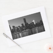 Sticker Rectangulaire Noir Blanc New York City Skyscapants Silhouette (Enveloppe)