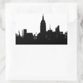 Sticker Rectangulaire Noir blanc New York Silhouette (Sac)