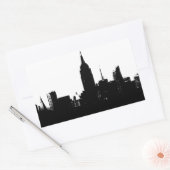 Sticker Rectangulaire Noir blanc New York Silhouette (Enveloppe)