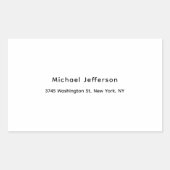 Sticker Rectangulaire Noir Blanc Unique Classique Élégant Plain (Devant)