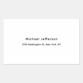 Sticker Rectangulaire Noir Blanc Unique Classique Élégant Plain