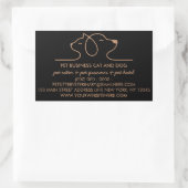 Sticker Rectangulaire Noir Brown chien chat Logo Animaux de compagnie (Sac)