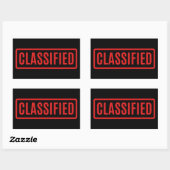Sticker Rectangulaire Noir classé (Feuille)
