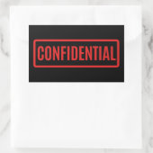 Sticker Rectangulaire Noir confidentiel (Sac)