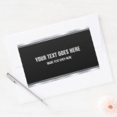 Sticker Rectangulaire Noir Et Argent Ajouter Votre Nom Modèle Texte (Enveloppe)