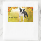 Sticker Rectangulaire Noir et blanc Boston Terrier (Sac)