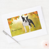 Sticker Rectangulaire Noir et blanc Boston Terrier (Enveloppe)