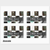 Sticker Rectangulaire Noir et blanc moderne (Feuille)