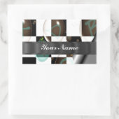 Sticker Rectangulaire Noir et blanc moderne (Sac)