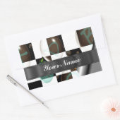 Sticker Rectangulaire Noir et blanc moderne (Enveloppe)