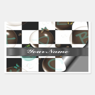 Sticker Rectangulaire Noir et blanc moderne