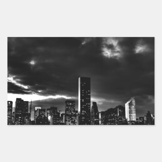 Sticker Rectangulaire Noir et blanc New York City (Devant)
