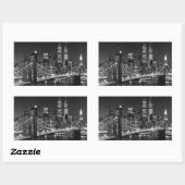 Sticker Rectangulaire Noir et blanc New York City (Feuille)