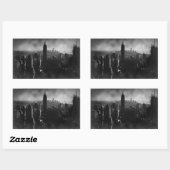 Sticker Rectangulaire Noir et blanc New York City (Feuille)