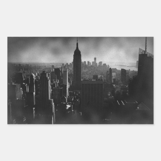 Sticker Rectangulaire Noir et blanc New York City (Devant)