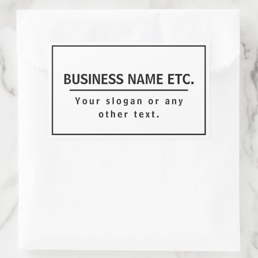 Sticker Rectangulaire Noir et blanc polyvalent (Sac)