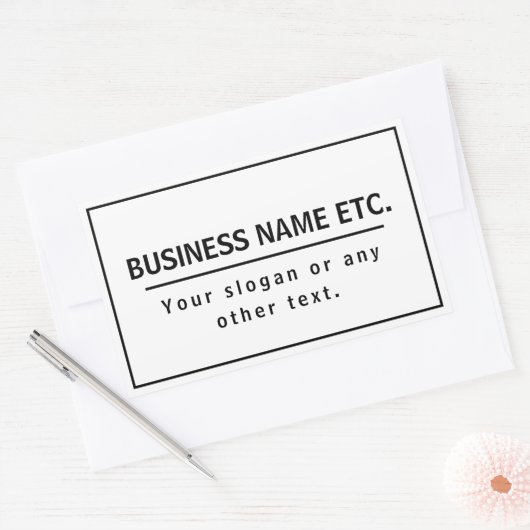 Sticker Rectangulaire Noir et blanc polyvalent (Enveloppe)