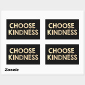 Sticker Rectangulaire Noir et or Choisir la gentillesse (Feuille)