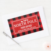 Sticker Rectangulaire Noir rouge du pôle Nord Santa Claus (Enveloppe)