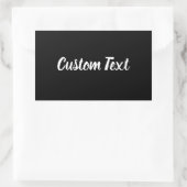 Sticker Rectangulaire Noir simple avec Modèle de texte de script blanc (Sac)