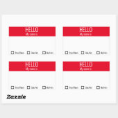 Sticker Rectangulaire Nom Balise Badge Incluant Pronoun Choice (Feuille)
