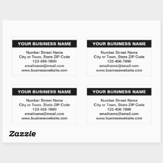 Sticker Rectangulaire Nom commercial en surbrillance sur blanc