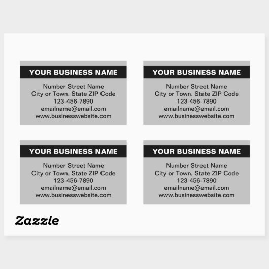 Sticker Rectangulaire Nom commercial en surbrillance sur Grey (Feuille)