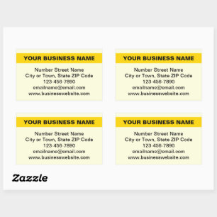 Sticker Rectangulaire Nom commercial en surbrillance sur Jaune
