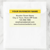 Sticker Rectangulaire Nom commercial en surbrillance sur Jaune (Sac)