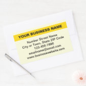 Sticker Rectangulaire Nom commercial en surbrillance sur Jaune (Enveloppe)