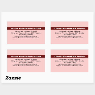 Sticker Rectangulaire Nom commercial en surbrillance sur le rouge clair
