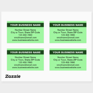 Sticker Rectangulaire Nom commercial en surbrillance sur le vert clair