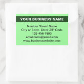 Sticker Rectangulaire Nom commercial en surbrillance sur le vert clair (Sac)