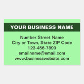 Sticker Rectangulaire Nom commercial en surbrillance sur le vert clair (Devant)