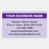 Sticker Rectangulaire Nom commercial en surbrillance sur Purple (Devant)